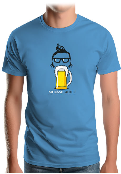T-Shirt Homme La mousse tâche avec la bière