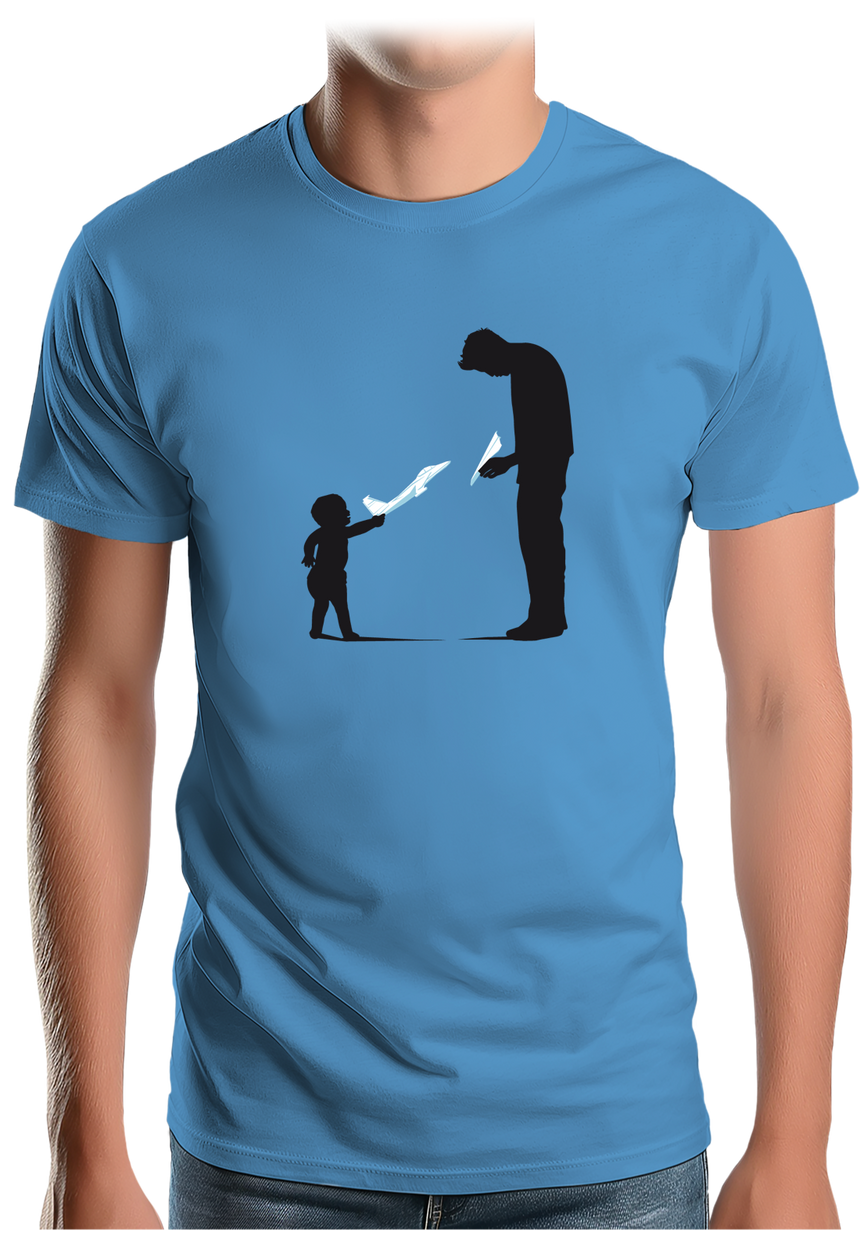 T-Shirt Homme Père Et Fils Avion en papier