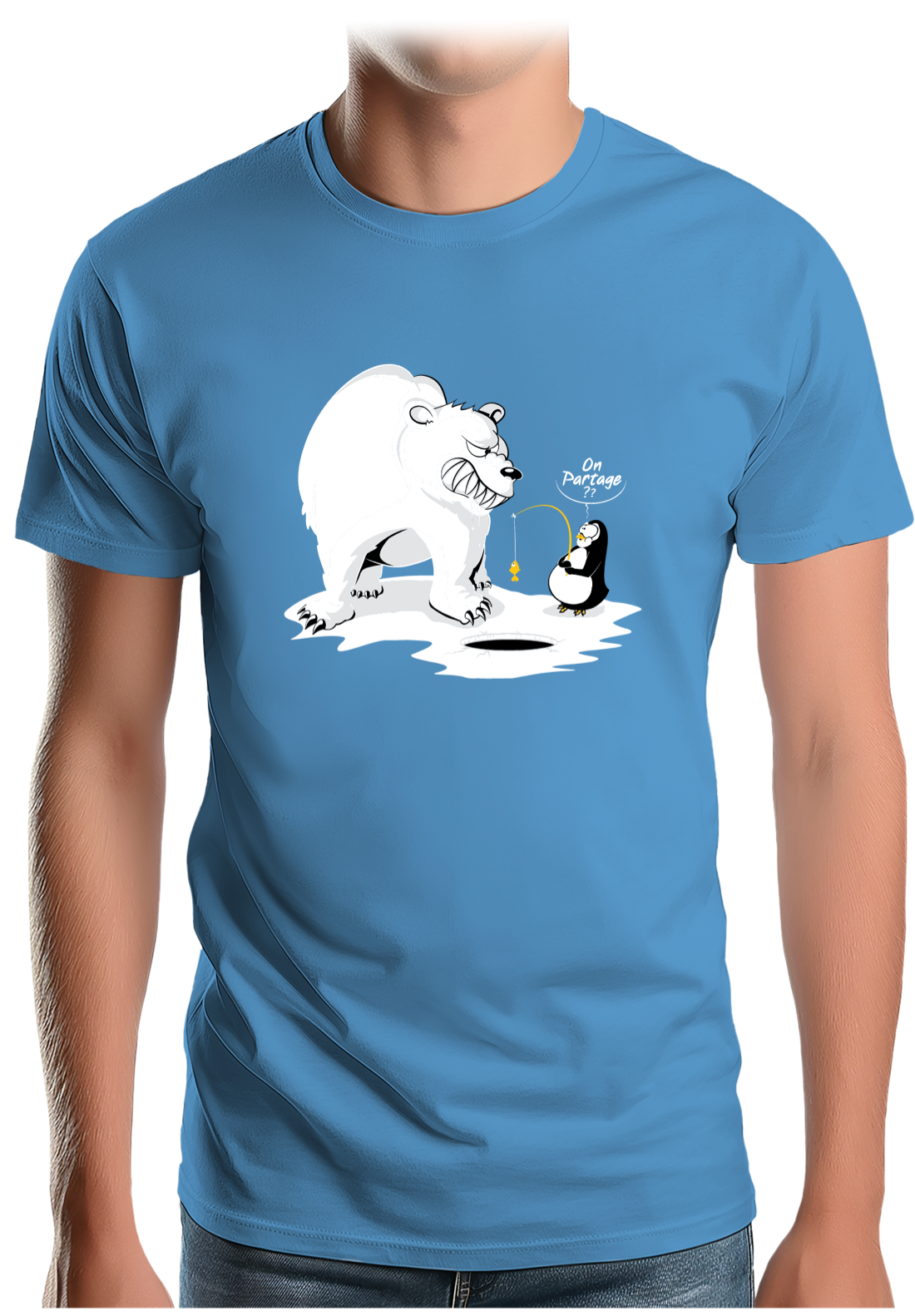 T-Shirt Homme Ours et pingouin sur la banquise