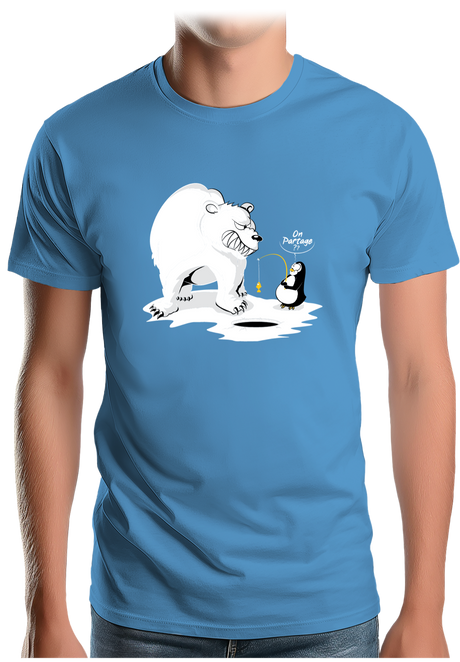 T-Shirt Homme Ours et pingouin sur la banquise