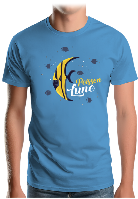 T-Shirt Homme Poisson lune avec strass