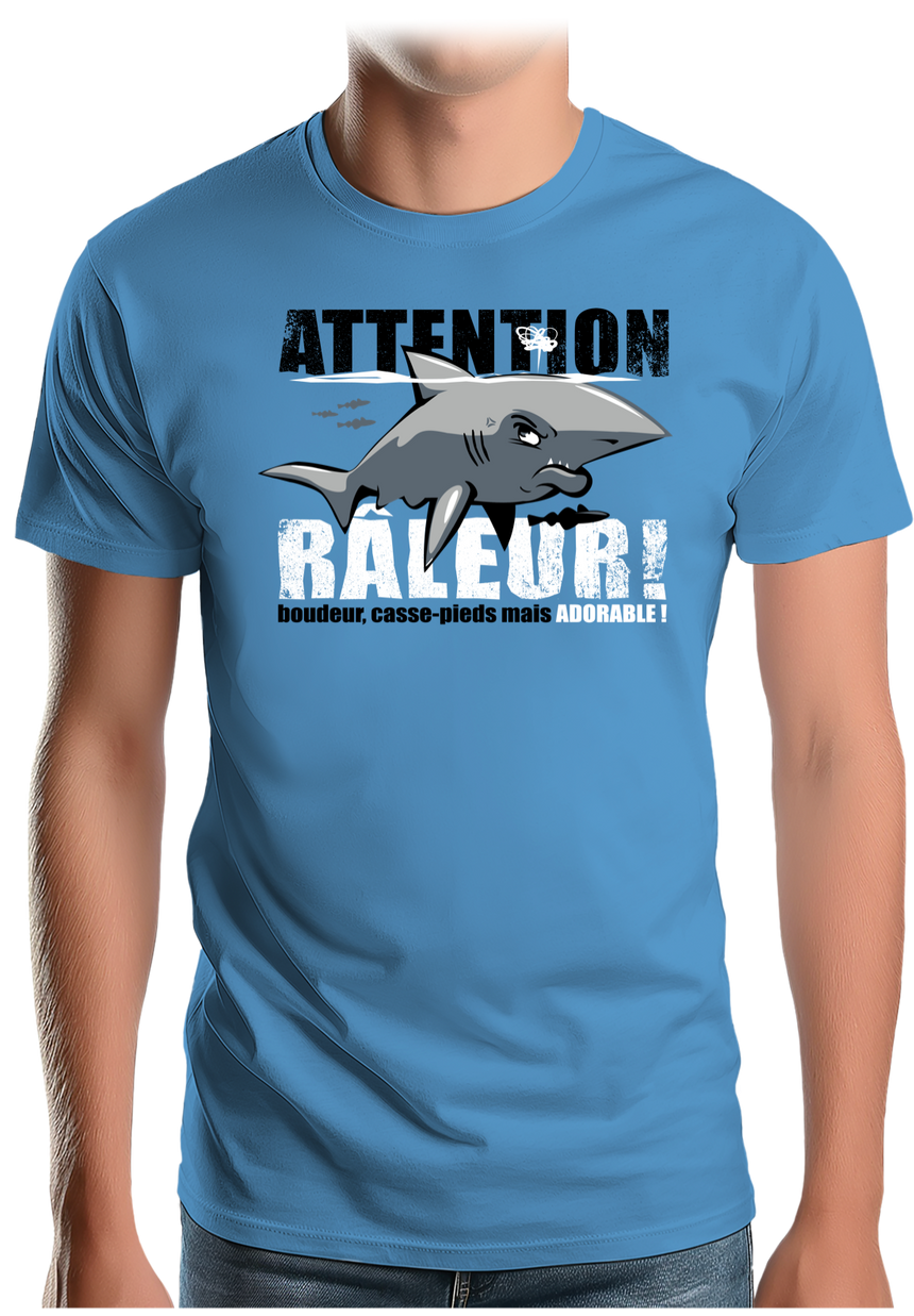 T-Shirt Homme Attention requin râleur