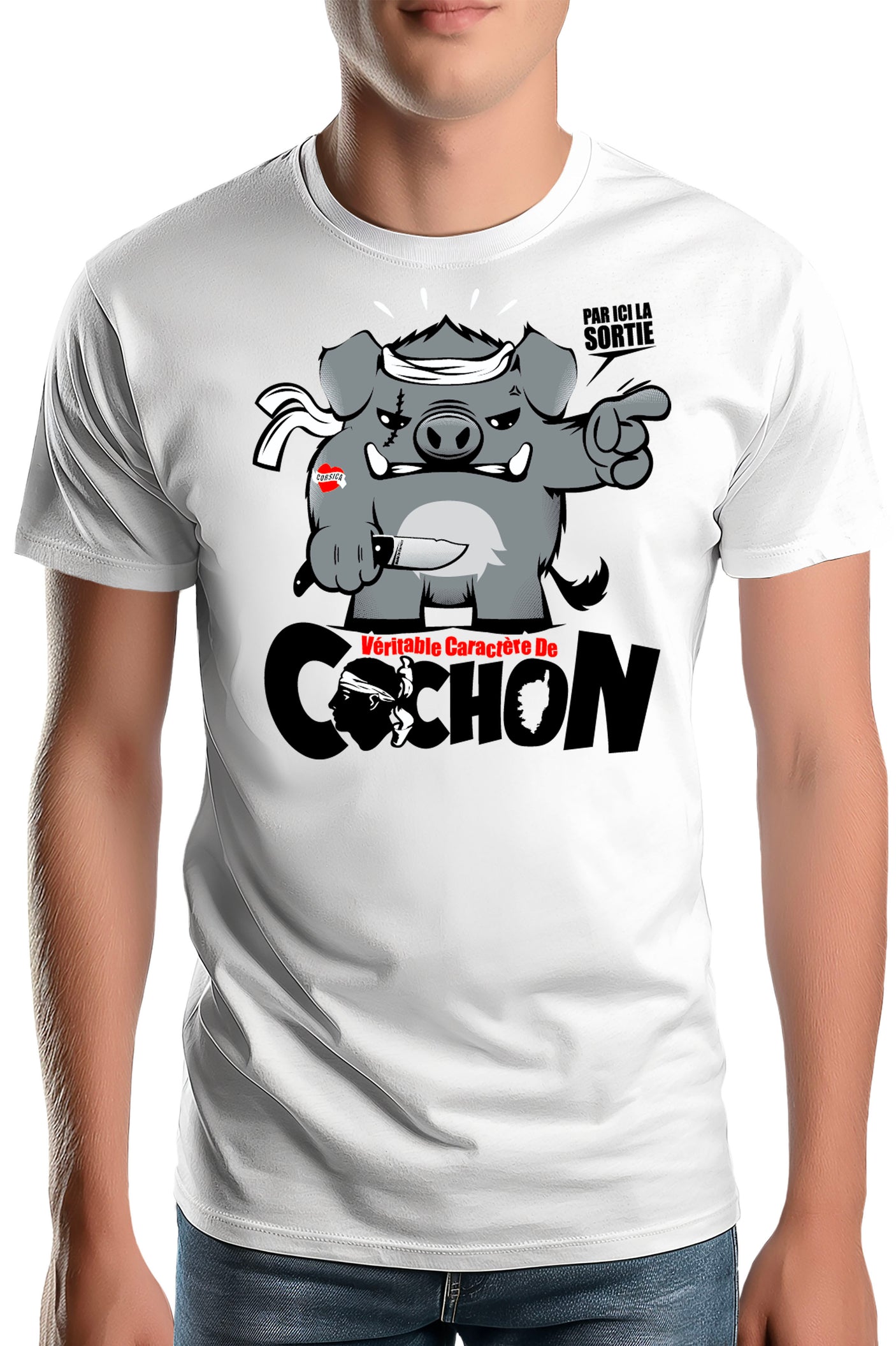 Tee-Shirt Homme Veritable Caractere De Cochon
