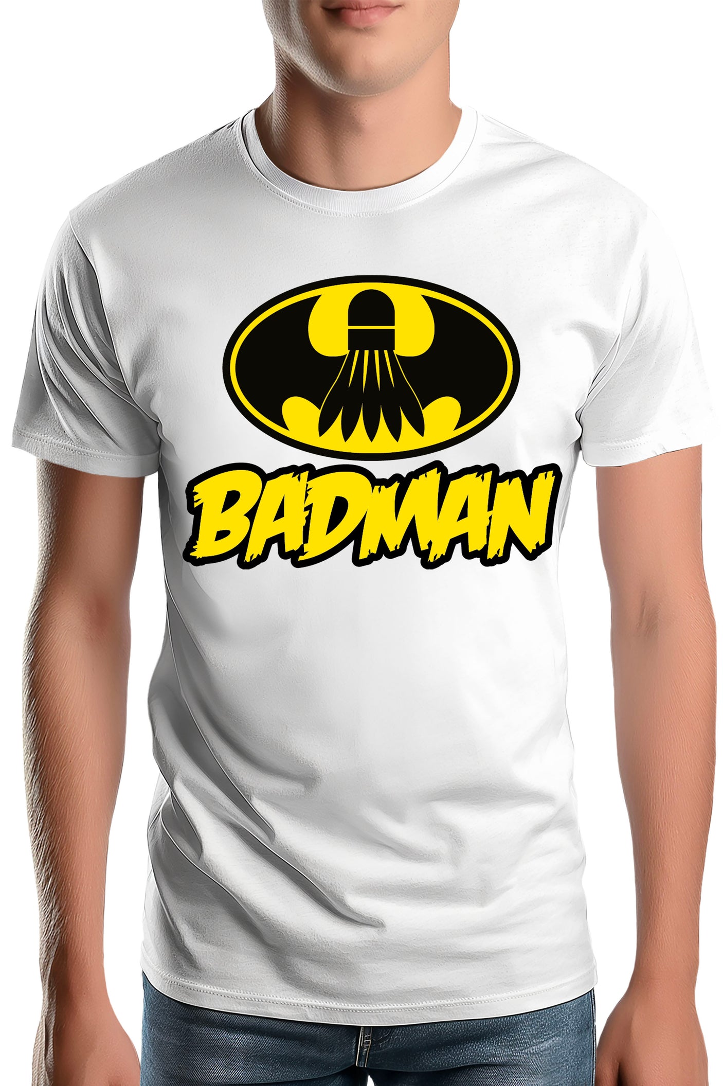 Tee-Shirt Homme Le super hero du badmington