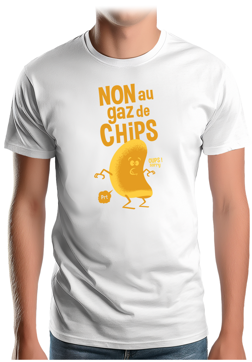 T-Shirt Homme Non aux gaz de chips