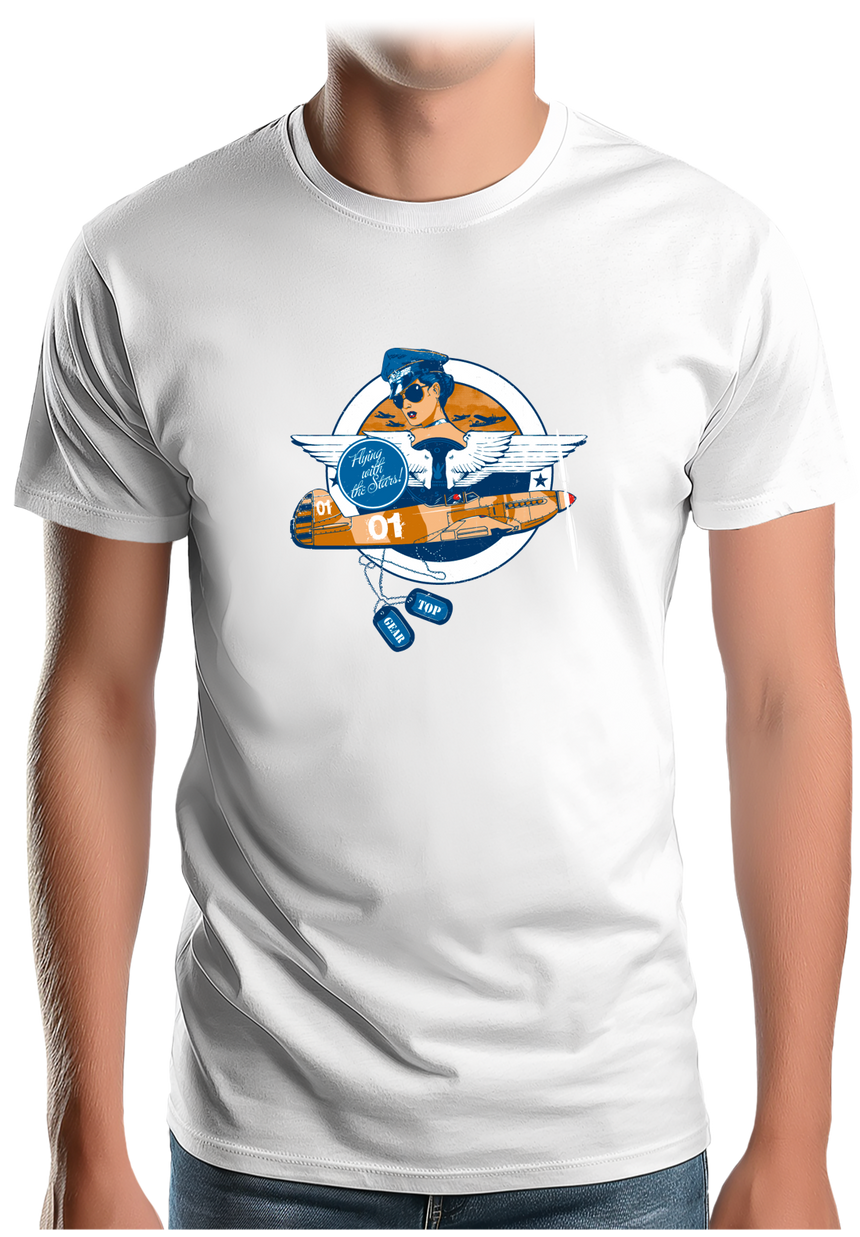 T-Shirt Homme Pin Up Avion
