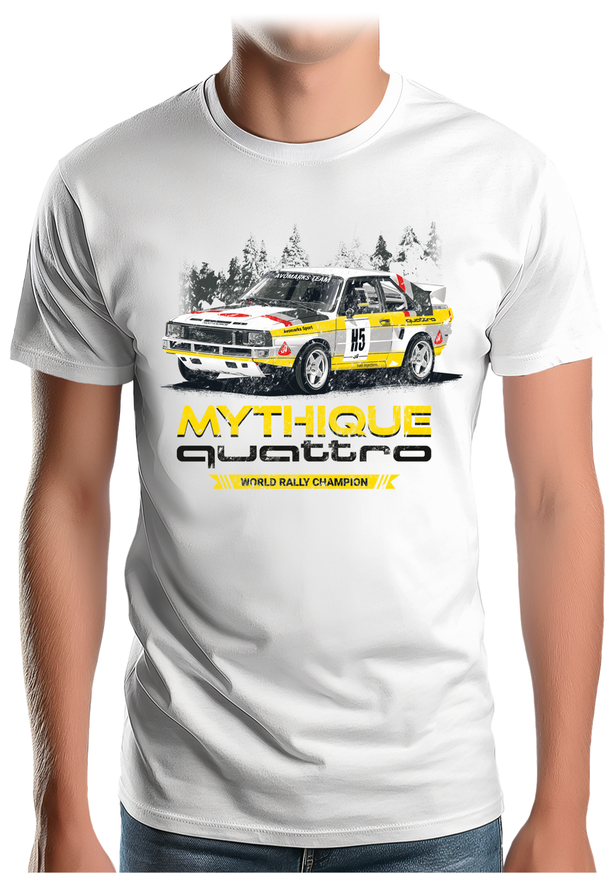 T-Shirt Homme Voiture quattro sport championne de rallye