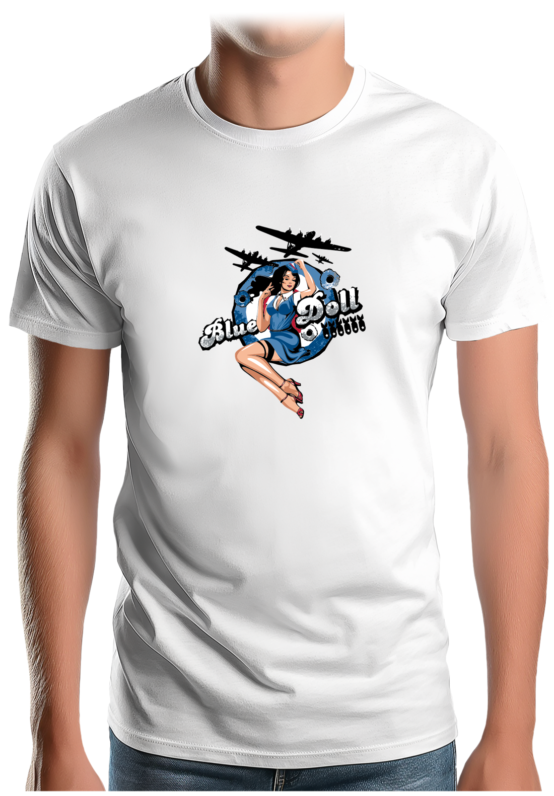 T-Shirt Homme Pin Up Avec Avion