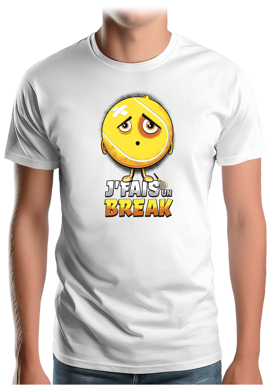 T-Shirt Homme Balle de tennis, je fais un break