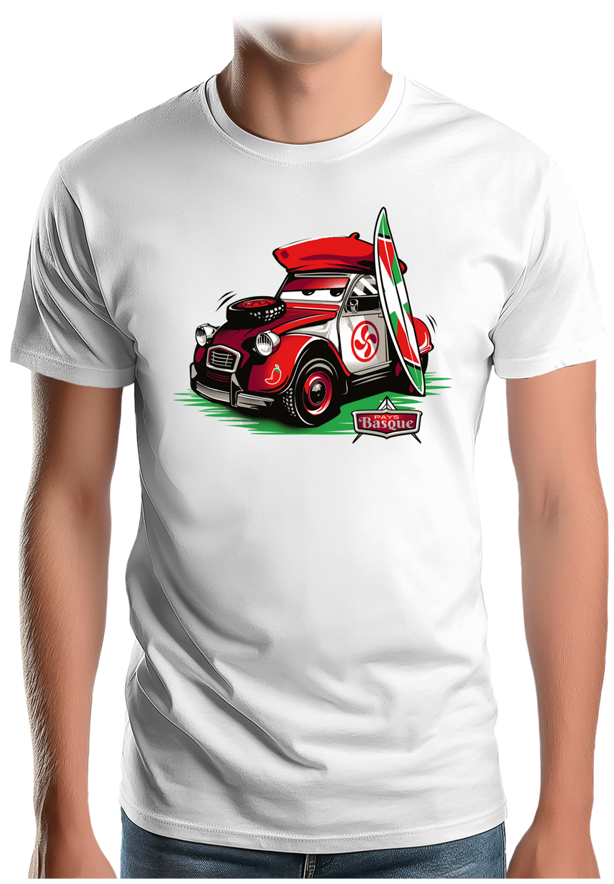 T-Shirt Homme Voiture 2CV du Pays-Basque