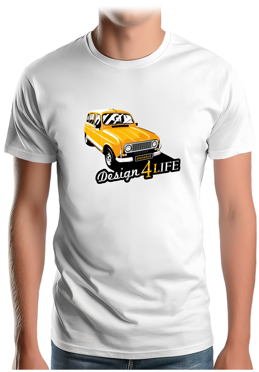 T-Shirt Homme Voiture Design 4L