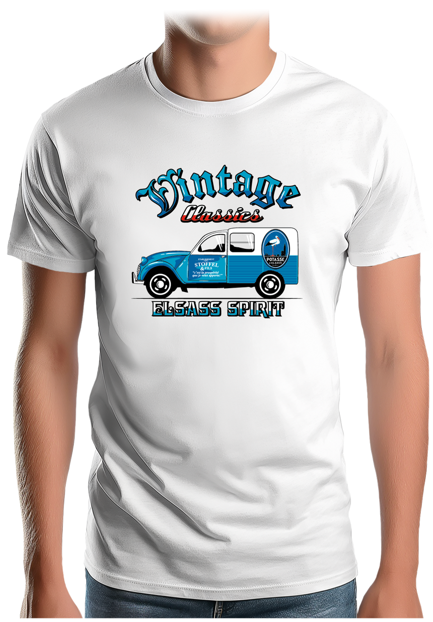 T-Shirt Homme Voiture 2CV made in Alsace