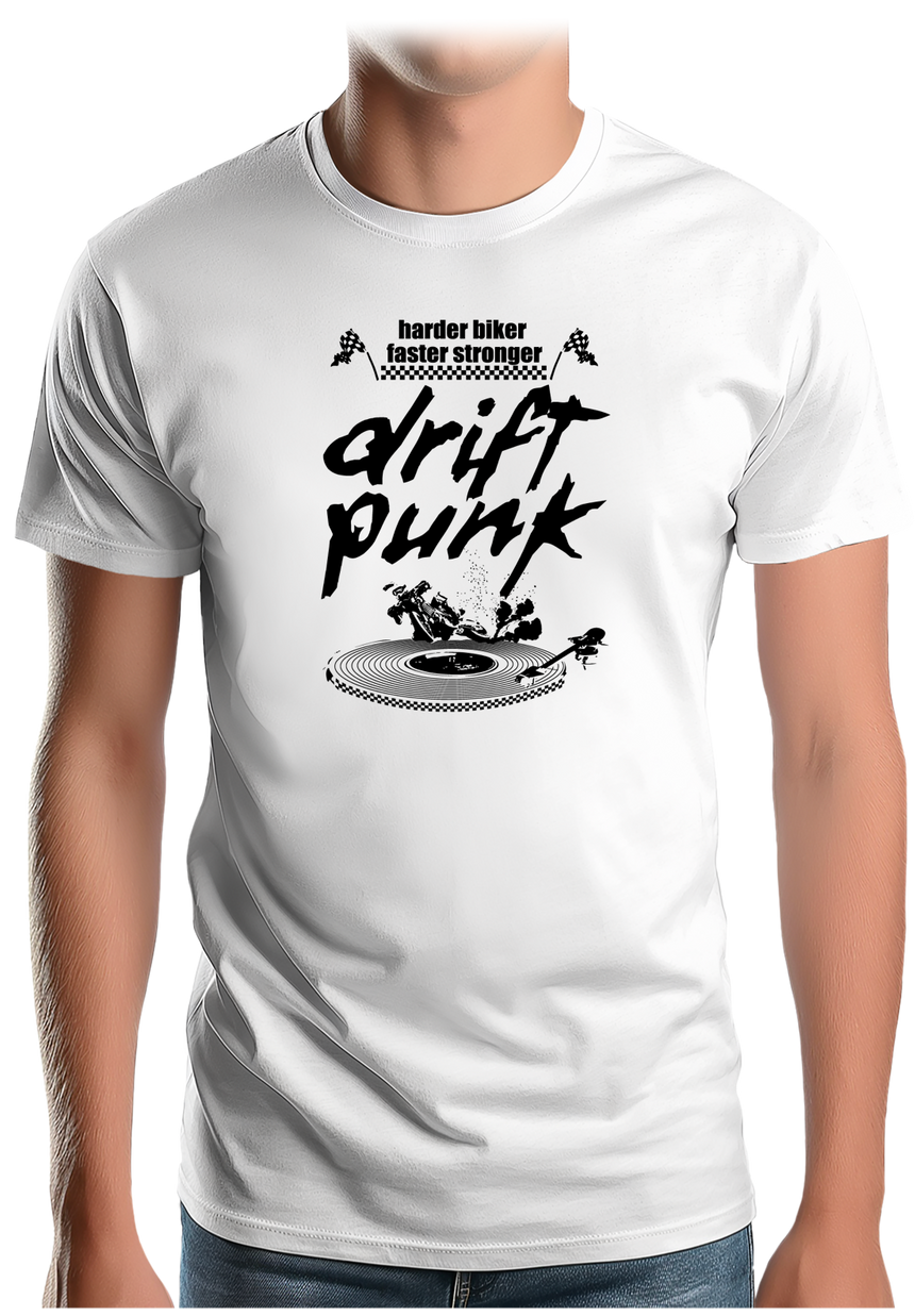 T-Shirt Homme Drift punk, la moto tourne disque