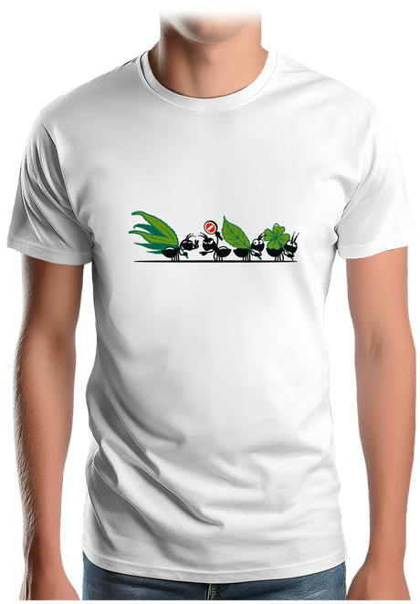 T-Shirt Homme Fourmis adicte à l'herbe