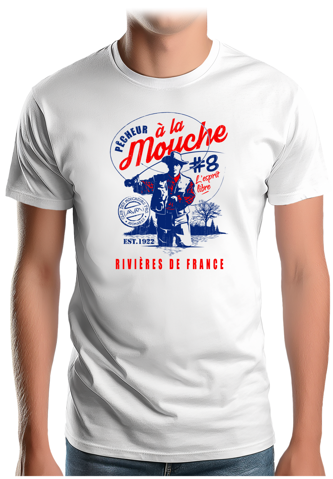 T-Shirt Homme Pêcheur à la mouche