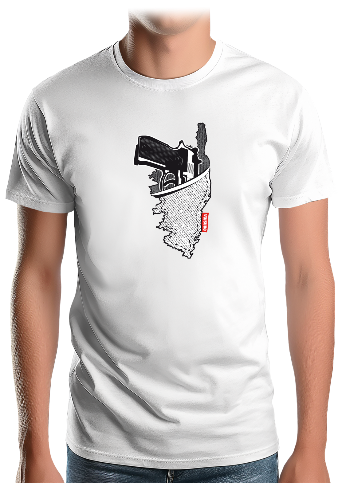T-Shirt Homme Holster carte de la corse