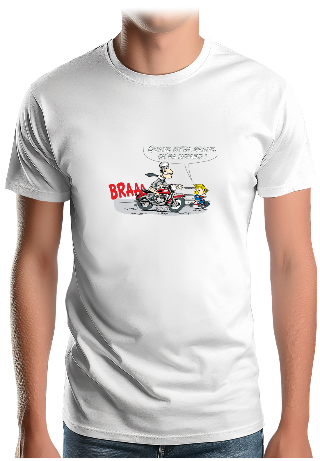 T-Shirt Homme Motard transmission fils