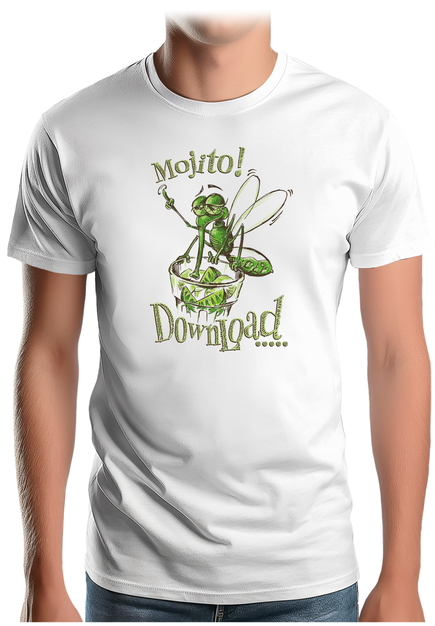T-Shirt Homme Alcool, moustique boit le mojito