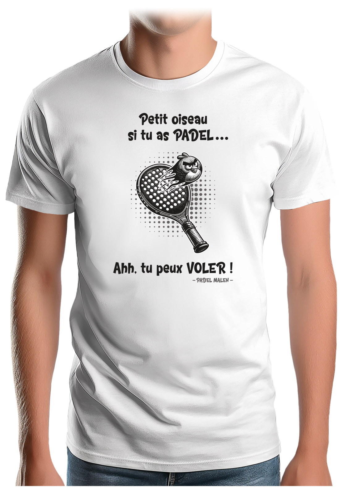 T-Shirt Homme Padel avec oiseau énervé
