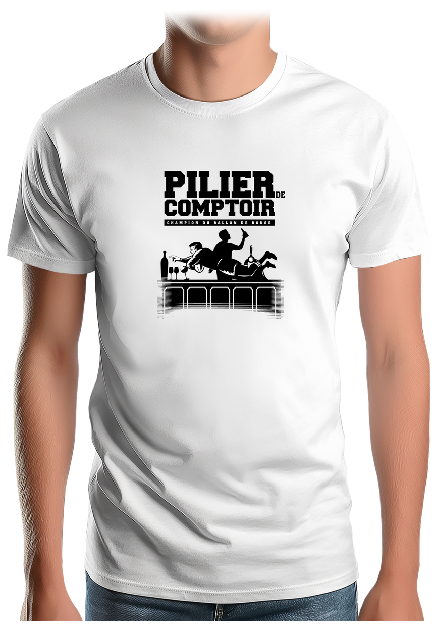 T-Shirt Homme Pilier de comptoir rugby