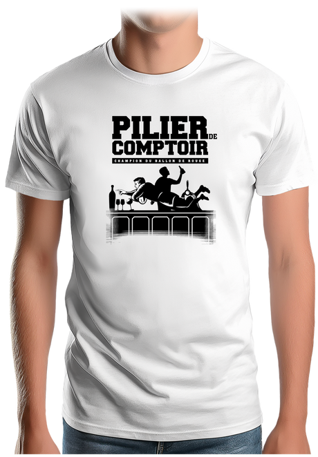 T-Shirt Homme Pilier de comptoir rugby