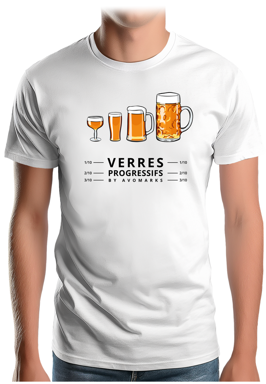 T-Shirt Homme Verres progressifs l'ophtalmo de la bière