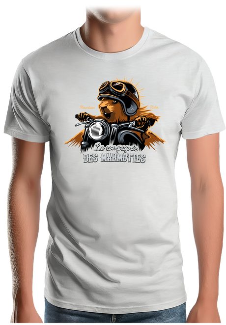 T-Shirt Homme Compagnie des Marmottes en Moto