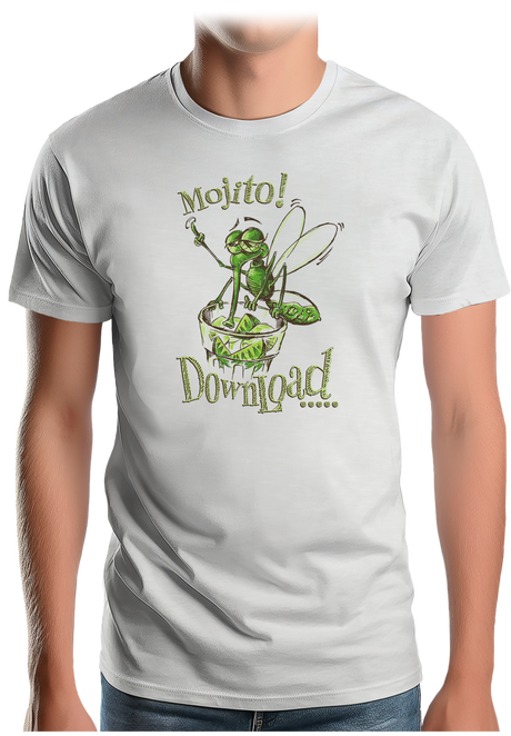 T-Shirt Homme Alcool, moustique boit le mojito
