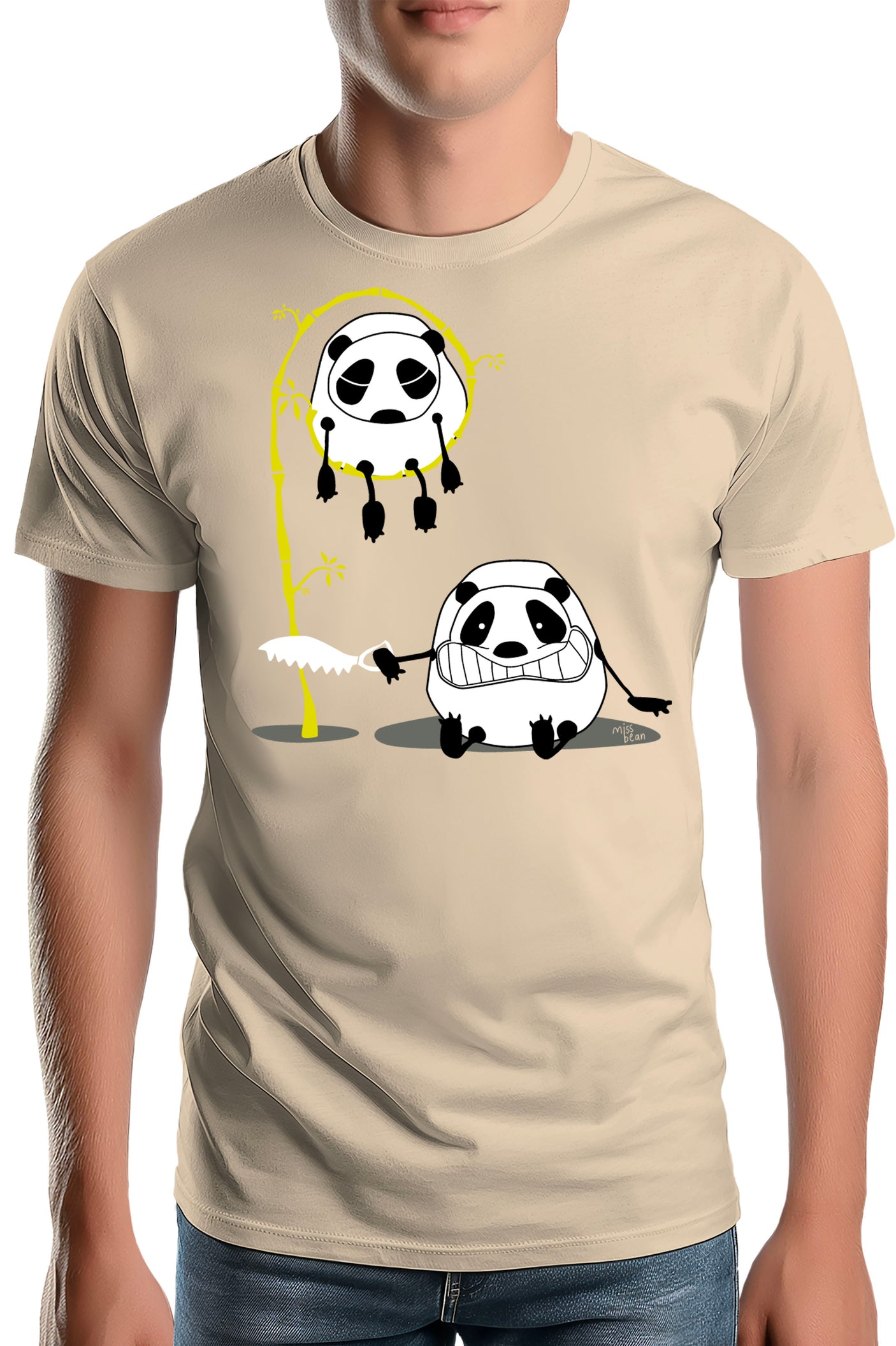 Tee-Shirt Homme Panda et bambou