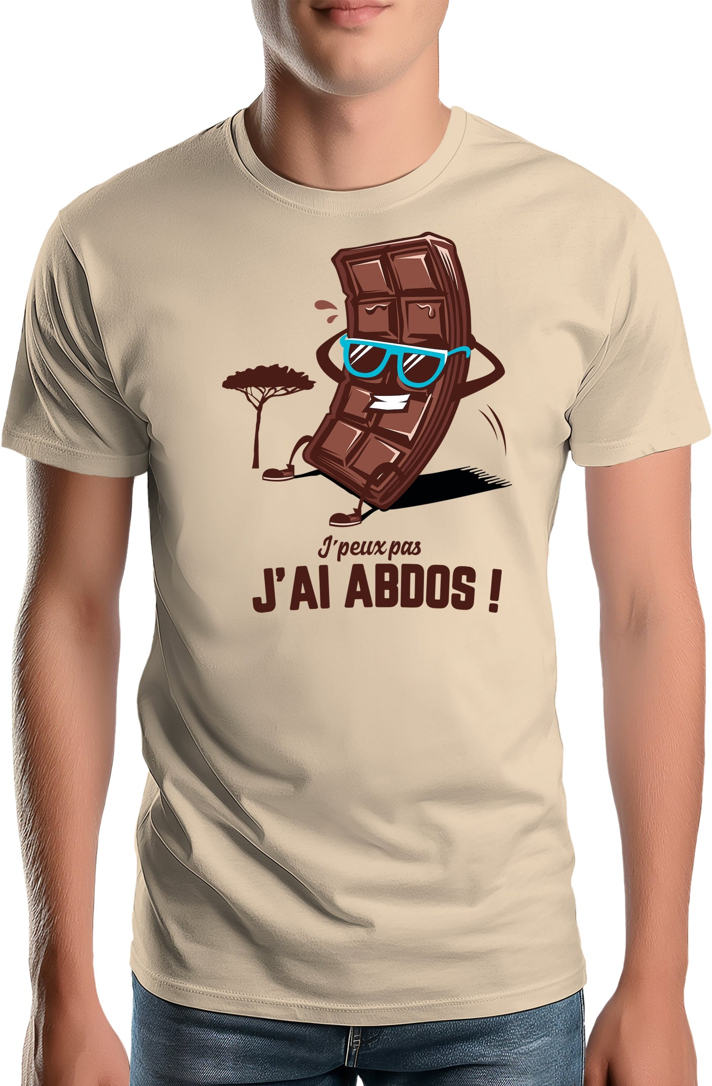 Tee-Shirt Homme Des Abdos en tablette de chocolat