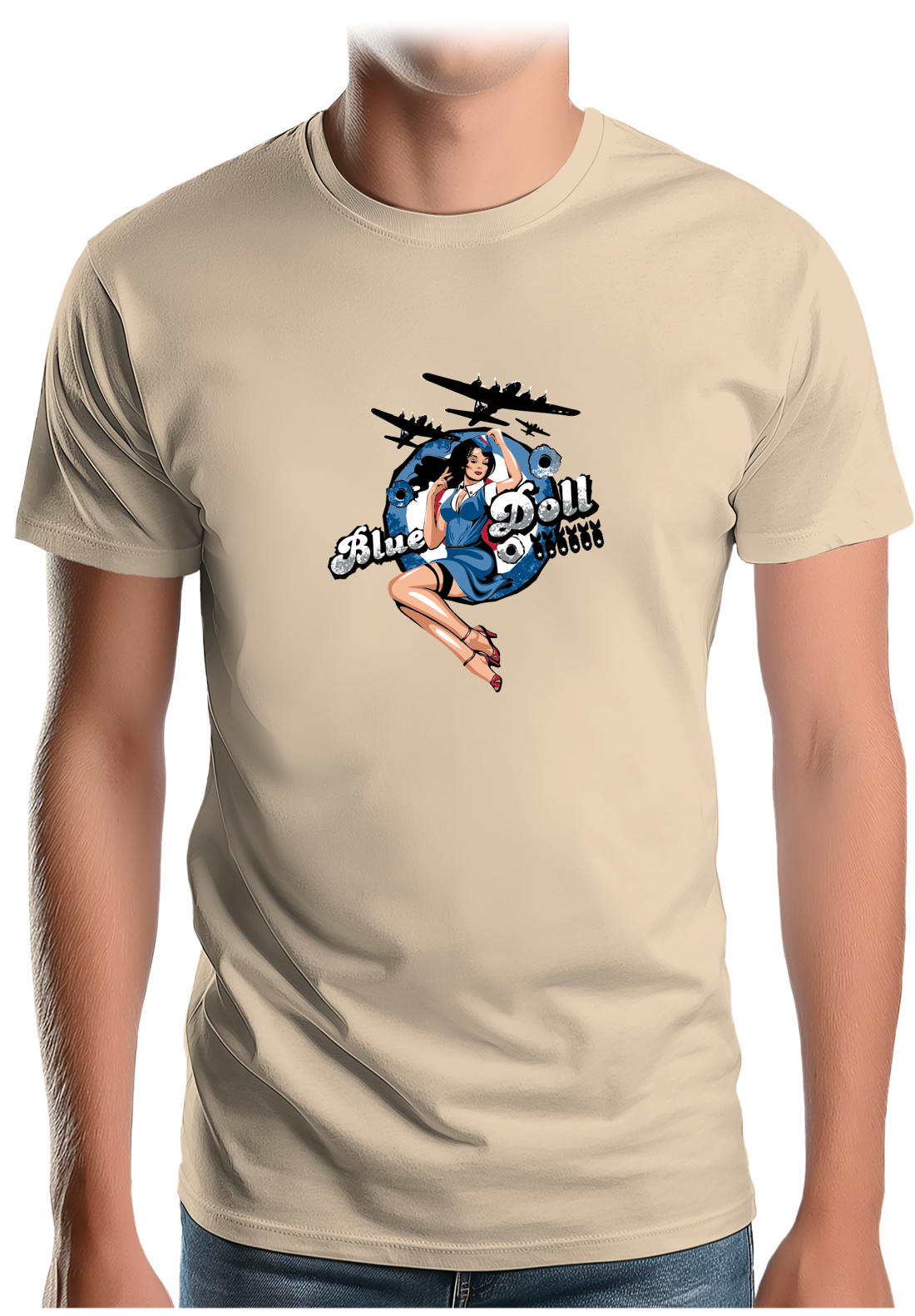 T-Shirt Homme Pin Up Avec Avion