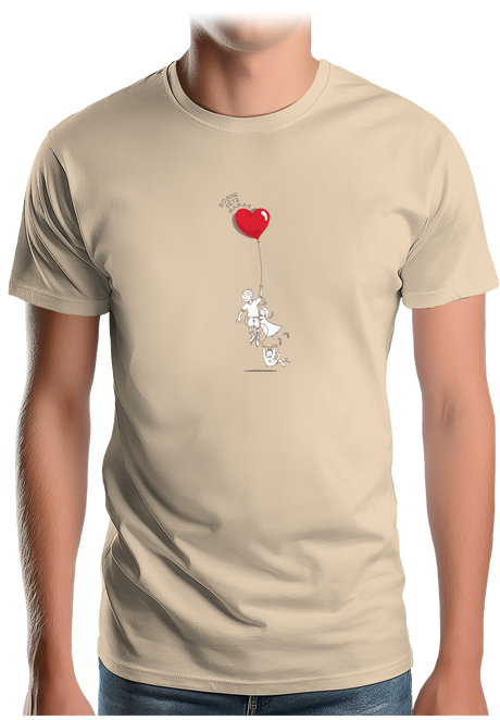 T-Shirt Homme Bonne fête papa ballon en coeur