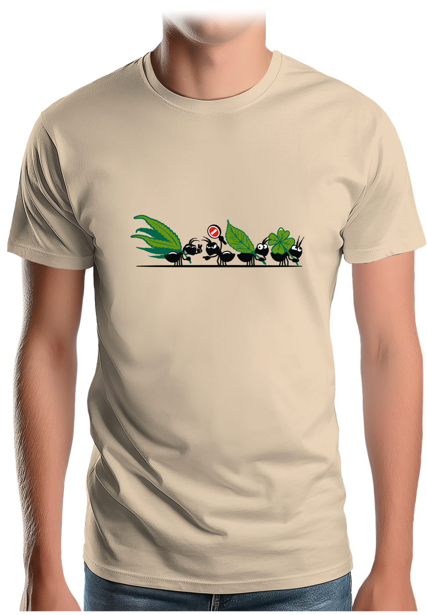 T-Shirt Homme Fourmis adicte à l'herbe