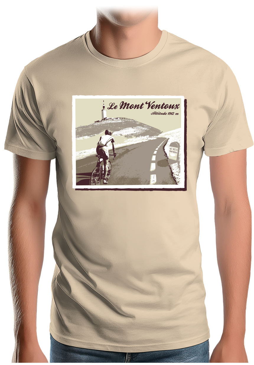 T-Shirt Homme Le Mont Ventoux en vélo