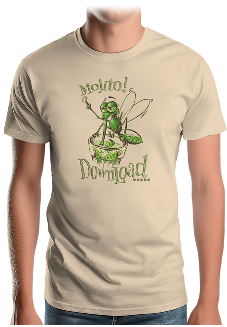T-Shirt Homme Alcool, moustique boit le mojito