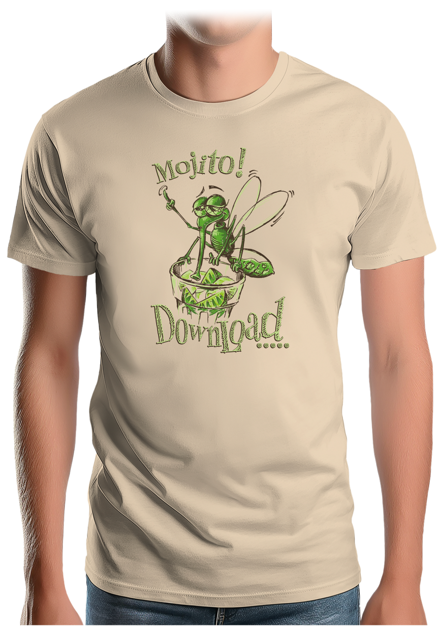 T-Shirt Homme Alcool, moustique boit le mojito