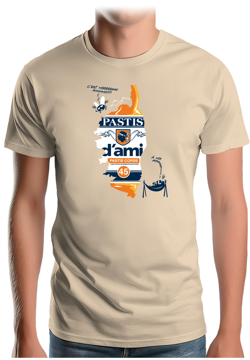 T-Shirt Homme Pastis d'ami la boisson Corse