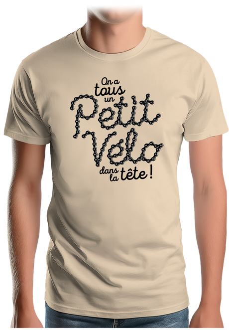 T-Shirt Homme Petit vélo dans la tête
