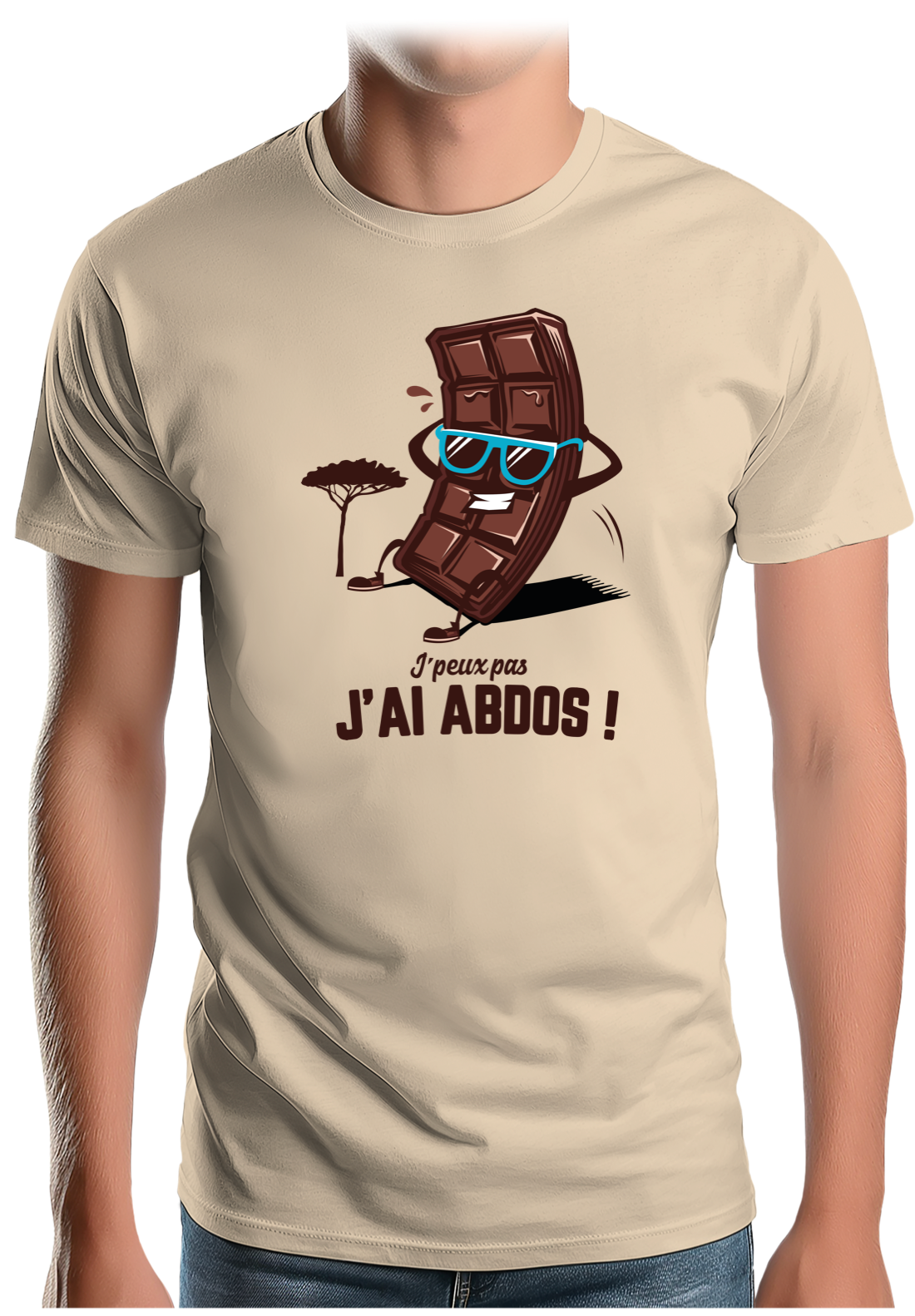 T-Shirt Homme Des abdos en tablette de chocolat