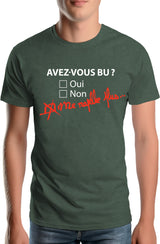 T-Shirt Homme Avez vous bu? Me rapelle plus