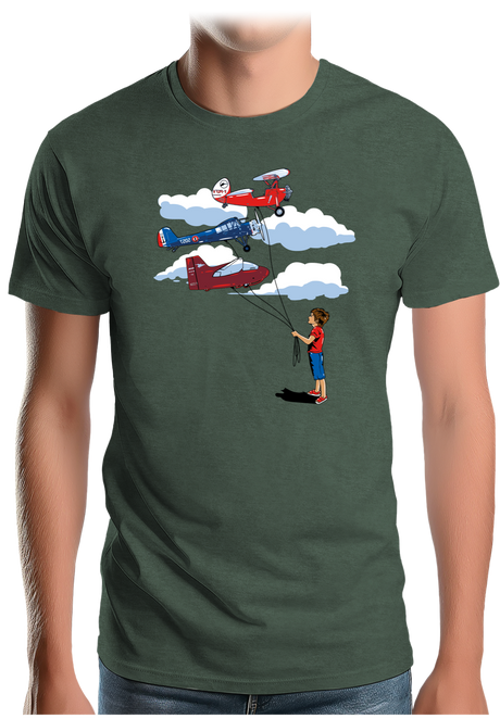 T-Shirt Homme Enfant Avec 3 ballons Avion