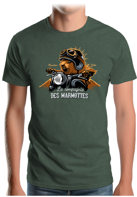 T-Shirt Homme Compagnie des Marmottes en Moto