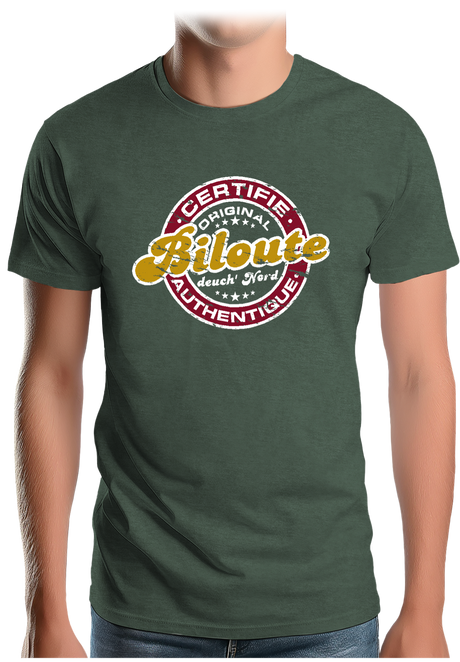T-Shirt Homme Certifié authentique biloute ch'ti