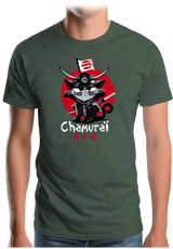 T-Shirt Homme Chat en samouraï