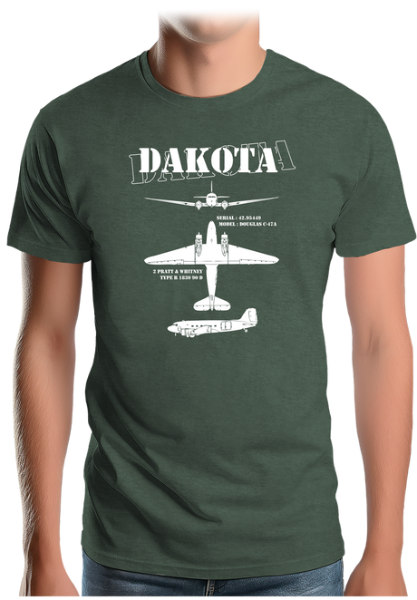 T-Shirt Homme Avion militaire modèle Dakota
