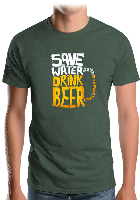 T-Shirt Homme Alcool, save water drink beer