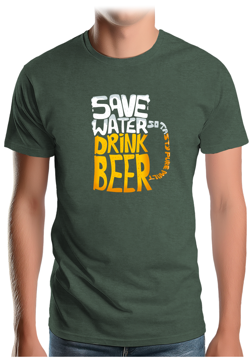 T-Shirt Homme Alcool, save water drink beer