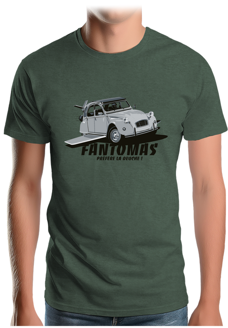 T-Shirt Homme Voiture 2CV de Fantomas