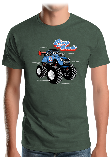 T-Shirt Homme Voiture Monster 2CV