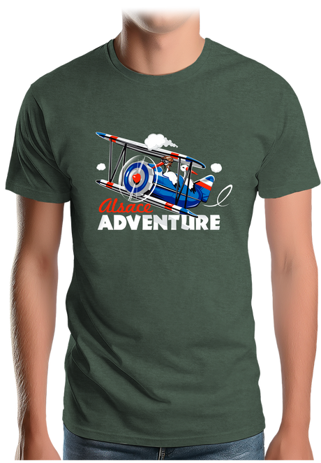 T-Shirt Homme 2 cigognes dans un avion